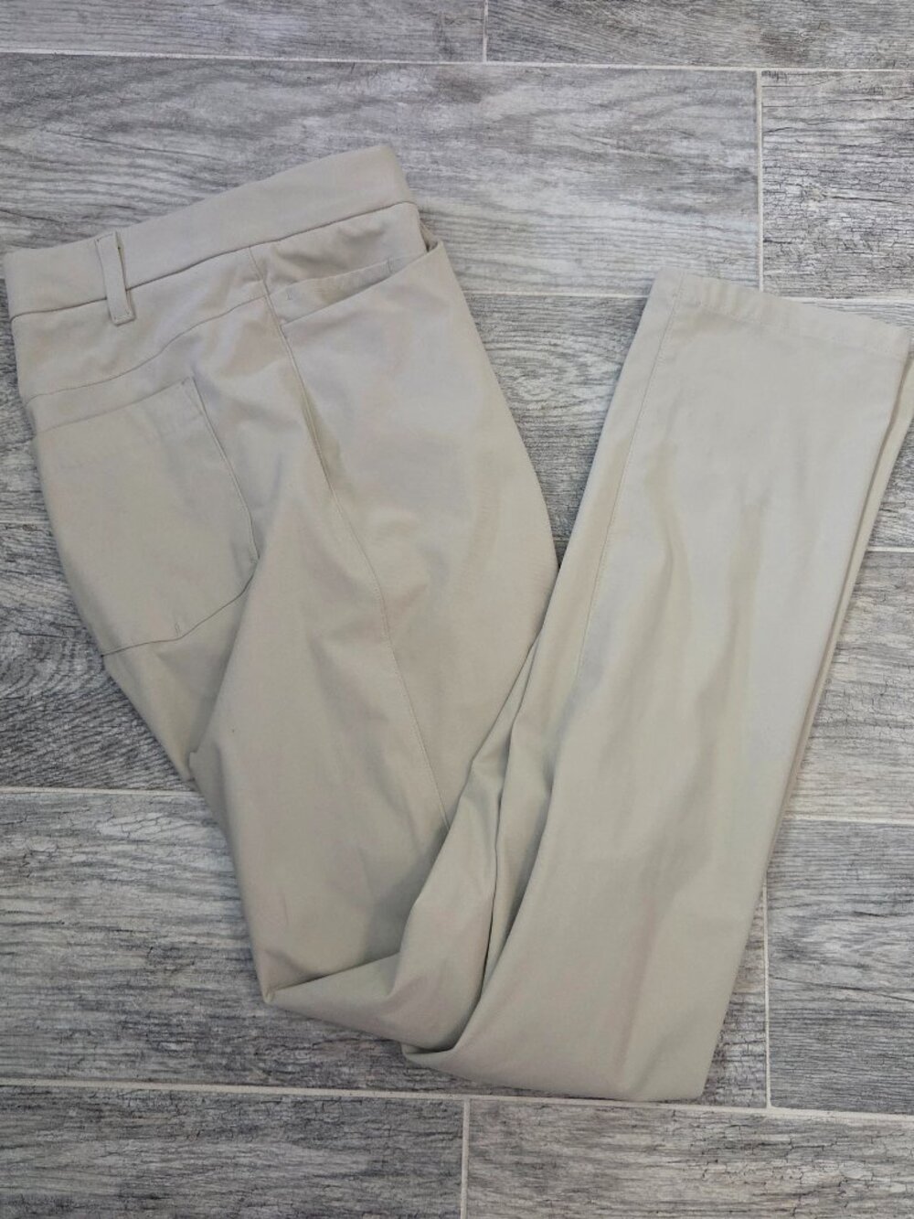 FLX Pants Men's 30x32 Khaki Performance Chino Beige Flat Front Stretch 5 Pocket